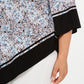 Alfani Women's Plus Size Printed V-Hem Top Blue Splatter Border Size1X