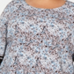 Alfani Women's Plus Size Printed V-Hem Top Blue Splatter Border Size1X