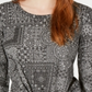 Style & Co. Women's Printed Tie Front Blouse Black Size Petite L