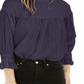 Free People Women's Blouse Knit Smocked Tunic Navy Size Large