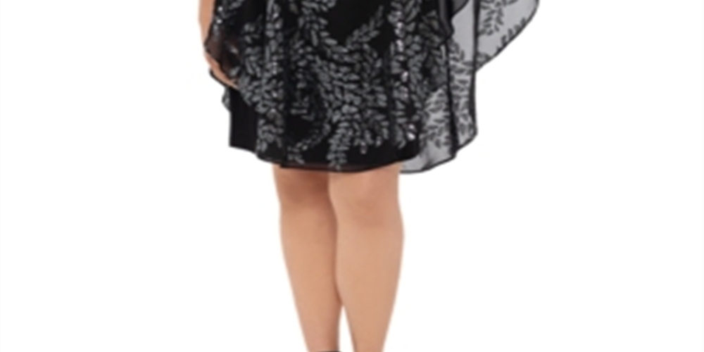 Xscape Women's Sleeveless Knee Length Sheath Evening Dress Black Size 14W