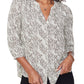 NYDJ Women's Pintuck Chiffon Pleated Button-Down Top Brown Size XS