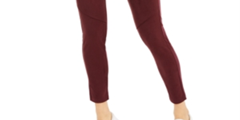 Rewash Juniors' Faux Suede-Front Ponte-Knit Leggings Red Size Medium