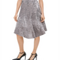 Calvin Klein Women's  Sequined Below the Knee Evening Peasant Skirt Silver Size Large