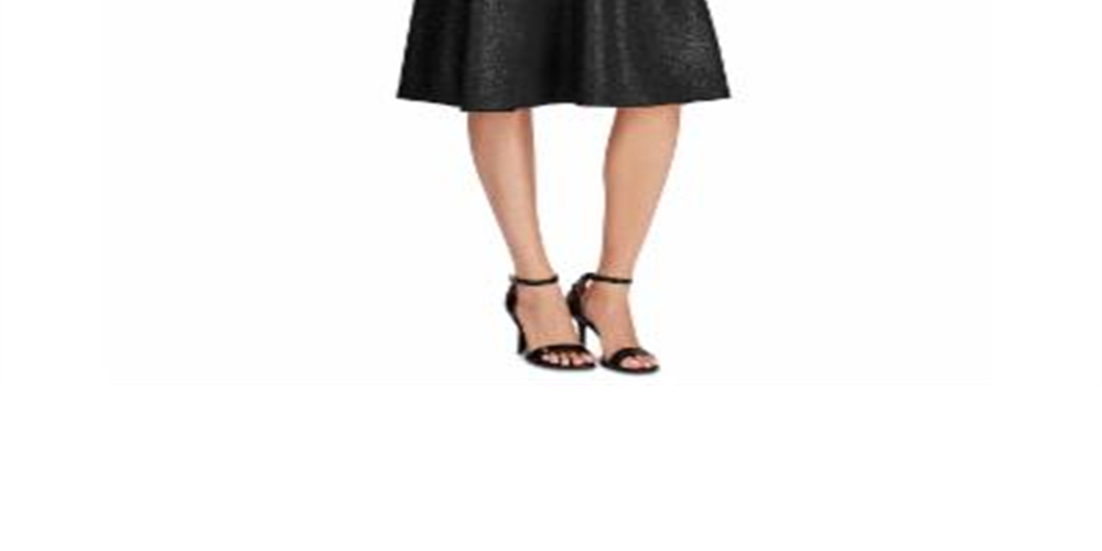 RALPH LAUREN Women's  Sleeveless Jewel Neck Below the Knee Evening Fit + Flare Dress Black Size 12