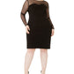 Calvin Klein Women's Plus Size Illusion-Detail Bodycon Dress Black Size 16W