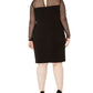 Calvin Klein Women's Plus Size Illusion-Detail Bodycon Dress Black Size 16W