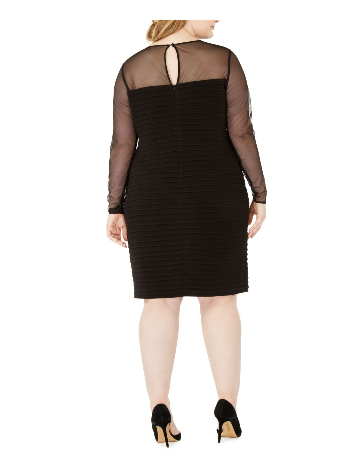 Calvin Klein Women's Plus Size Illusion-Detail Bodycon Dress Black Size 16W