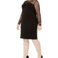 Calvin Klein Women's Plus Size Illusion-Detail Bodycon Dress Black Size 16W