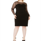 Calvin Klein Women's Plus Size Illusion-Detail Bodycon Dress Black Size 16W
