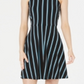Bar III Women's Halter Striped Casual Dress Black Size Medium
