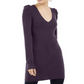 INC महिलाओं की पफ-स्लीव स्वेटर ट्यूनिक पर्पल साइज़ मीडियम