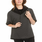 Anne Klein Women's Striped 3/4 Sleeve Cowl Neck Top Black Size XS