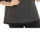 Anne Klein Women's Striped 3/4 Sleeve Cowl Neck Top Black Size XS