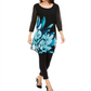 Alfani Women's Petite Floral-Print Tunic  Black Size Petite Medium