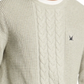 Nautica Men's Cable knit Sweater Gray Size Large