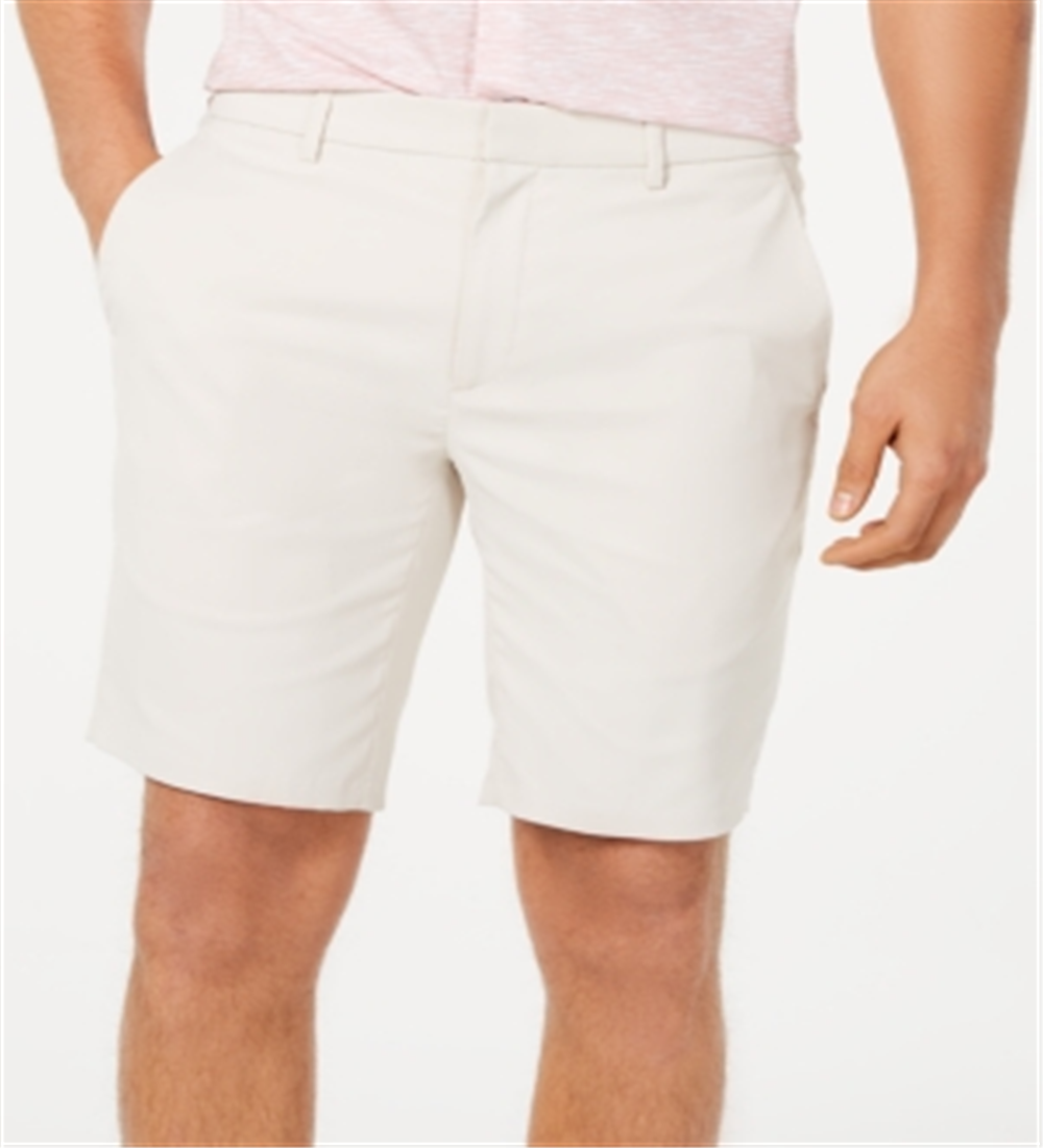 Alfani Men's AlfaTech Stretch Waistband 9 Shorts Brown Stone Beige Size 40