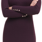 TOMMY HILFIGER Women's  Long Sleeve Cowl Neck Above the Knee Body Con Dress Purple Size Large