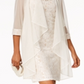 R&M Richards Women's Flyaway Jacket & Beaded Neck Dress Set  White Size 18