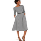 Calvin Klein Women's Belted MIDI Dress Gray Size 14