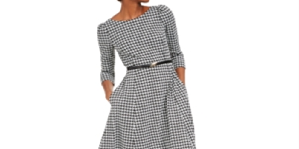 Calvin Klein Women's Belted MIDI Dress Gray Size 14
