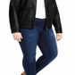 Jou Jou Women's Trendy Plus Size Faux-Leather Moto Jacket  Black Size 3XL