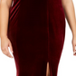 Xscape Women's Plus Velvet Off the Shoulder Evening Dress Purple Size 18W