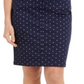 Charter Club Women's  Polka-Dot Denim Skirt  Navy Size 10