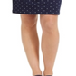Charter Club Women's  Polka-Dot Denim Skirt  Navy Size 10