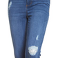 Celebrity Pink Junior's High Rise Destruction Jeans Arroyo Blue Size 5