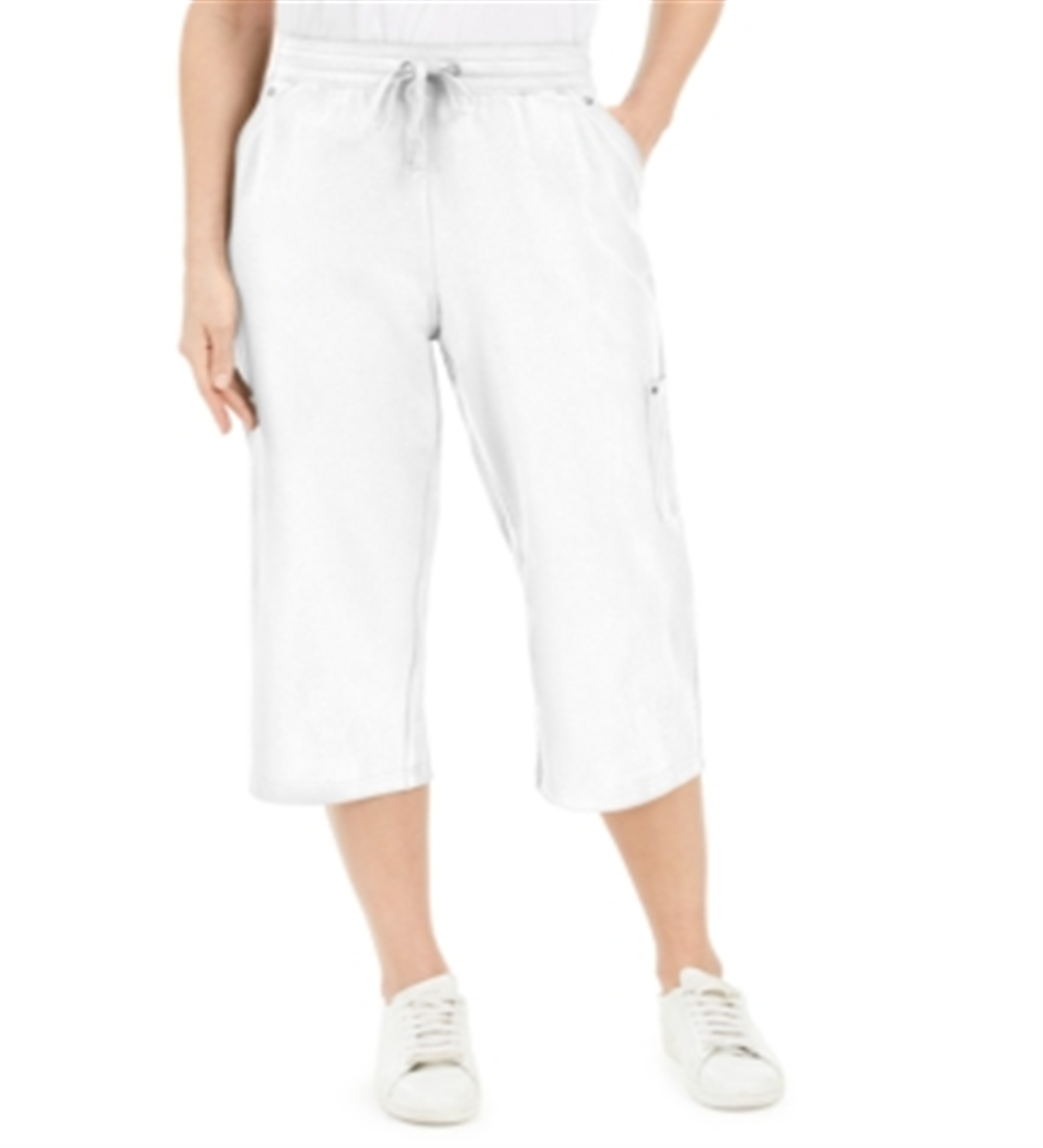 Karen Scott Women's Knit Capri Pants White Size Small