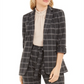 Calvin Klein Women's Suit Jacket Plaid Stretch Black Size 14P