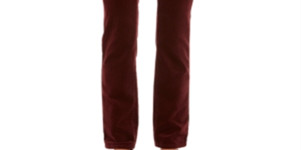 Charter Club Women's Velveteen Tummy-Control Ankle Straight Jeans  Deep Cherrywood Red Size 8