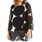Alfani Women's Printed Sheer Tunic  Black Size XS