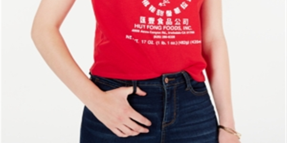 Mad Engine Women's  Mighty Fine Juniors' Sriracha Graphic T-Shirt Red Size Small