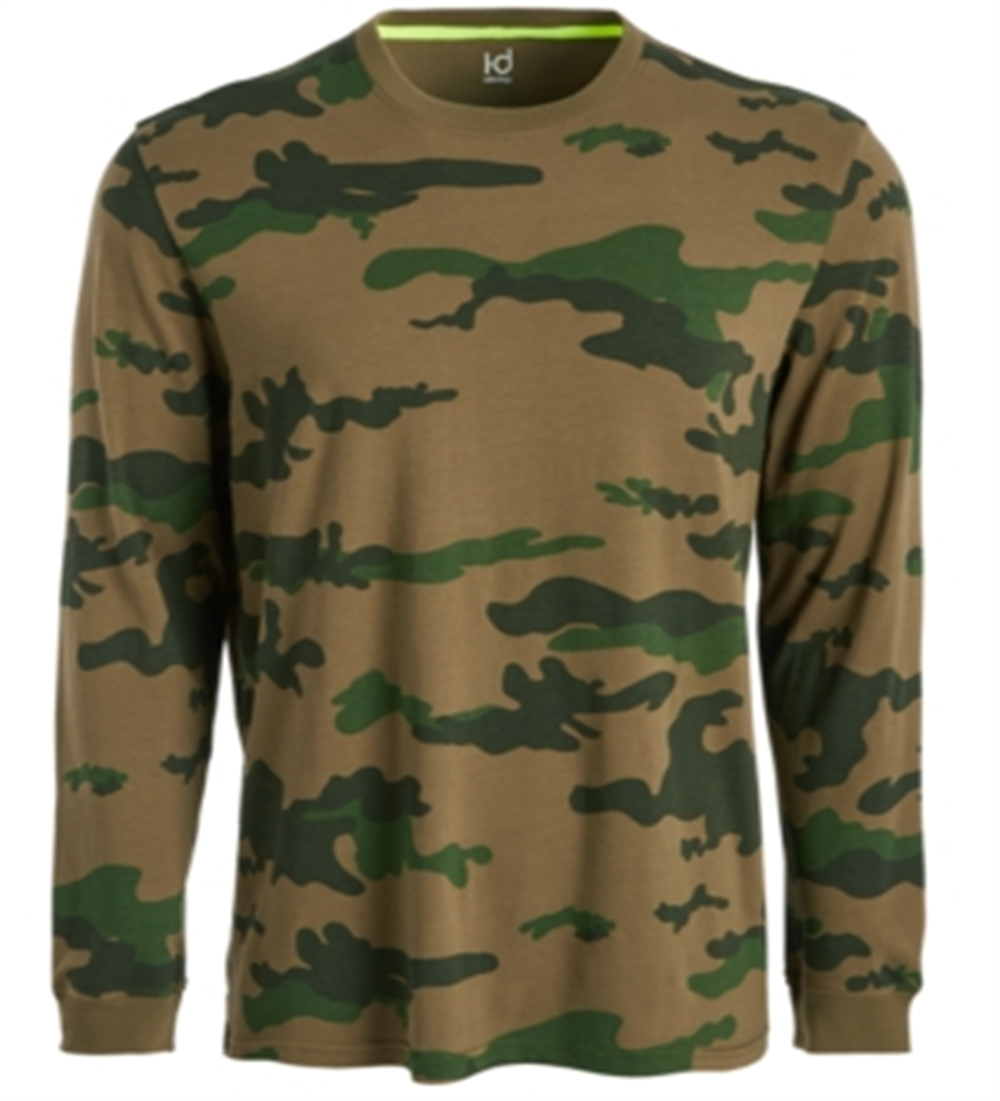 ID Ideology Men's Exploded Camo Long-Sleeve T-Shirt  Green Size Small