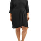 LOVE SQUARED Women's 3/4 Sleeve Knee Length Shirt Dress Black Size 1X