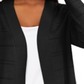 Karen Scott Women's  Petite Open-Front Cardigan Deep Black Size PM