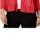 Alfani Women's  Petite Mixed-Stitch Open-Front Cardigan  - Coral Branch Red Size  Petite XL
