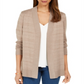 Karen Scott Women's  Pointelle Open-Front Cardigan  Brown Size XS