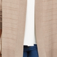 Karen Scott Women's  Pointelle Open-Front Cardigan  Brown Size XS