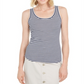 Charter Club Women's Knit-Stripe Tank Intrepid Blue Combo XXL