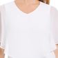 JM Collection Women's  Petite Overlay Top Bright White Size PS