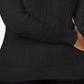 KAREN SCOTT Women's  Ribbed Long Sleeve Scoop Neck Sweater Petites Black Size Petite S