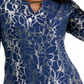 JM Collection Women's Metallic Embroidered Top Intrepid Blue Size XS