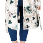 INC Women's  Plus Size Tie-Dye Trench Coat White Multi Size 2X