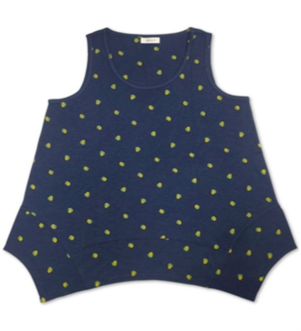 Style & Co Women's Lemon Handkerchief-Hem Top  Blue Size L