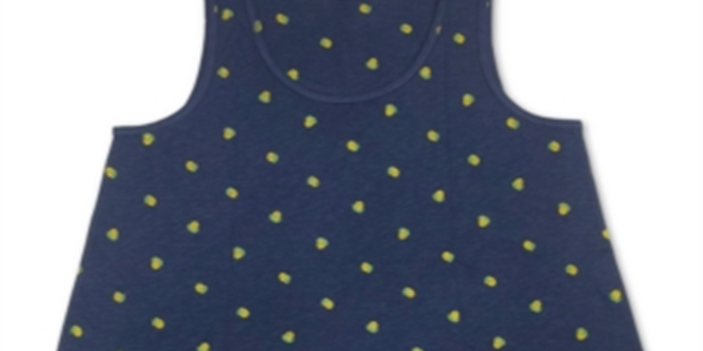 Style & Co Women's Lemon Handkerchief-Hem Top  Blue Size L