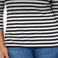 Karen Scott Women's Sport Striped 3/4-Sleeve Top  - New Red Amore Red Size XS