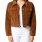 Hidden Women's Jeans Cropped Corduroy Trucker Jacke Gold Brown Size  M